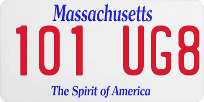 MA license plate 101UG8