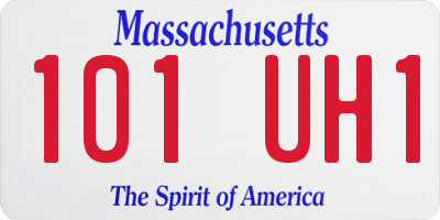 MA license plate 101UH1