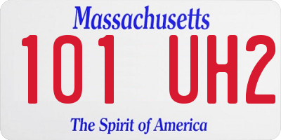 MA license plate 101UH2