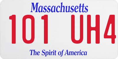 MA license plate 101UH4
