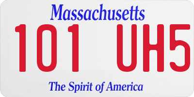 MA license plate 101UH5