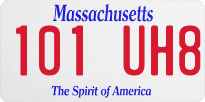 MA license plate 101UH8