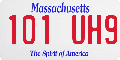 MA license plate 101UH9