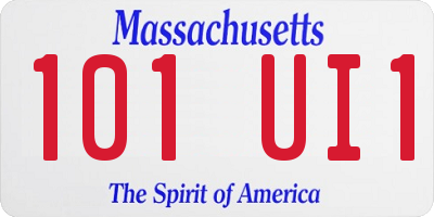 MA license plate 101UI1