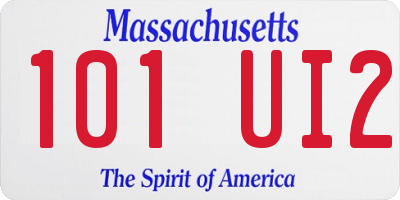 MA license plate 101UI2