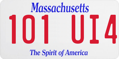MA license plate 101UI4