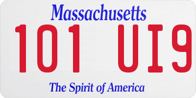 MA license plate 101UI9