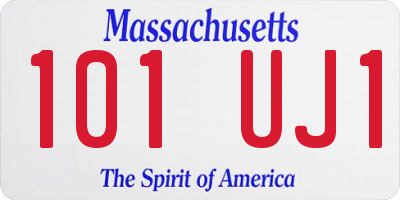 MA license plate 101UJ1