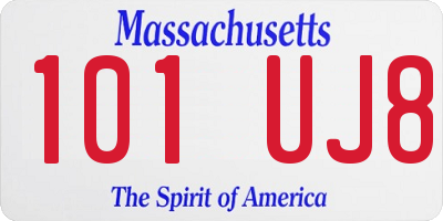 MA license plate 101UJ8