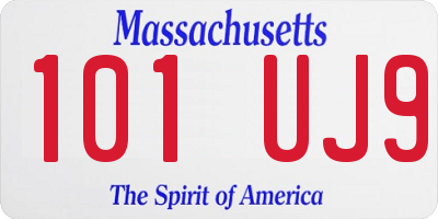 MA license plate 101UJ9