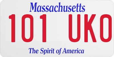 MA license plate 101UK0