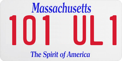 MA license plate 101UL1