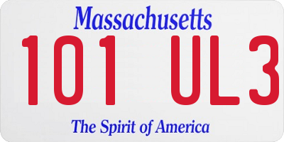 MA license plate 101UL3