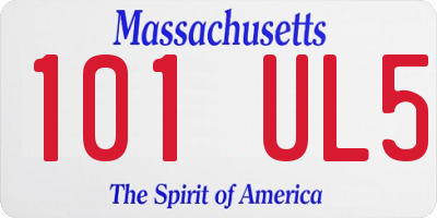 MA license plate 101UL5
