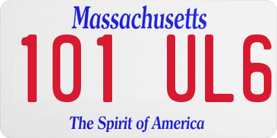 MA license plate 101UL6