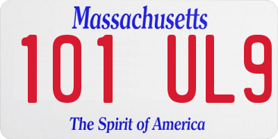 MA license plate 101UL9