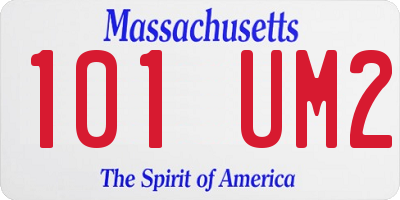 MA license plate 101UM2