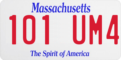 MA license plate 101UM4