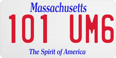 MA license plate 101UM6