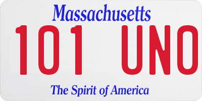 MA license plate 101UN0