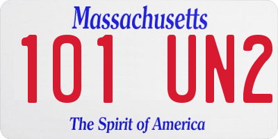 MA license plate 101UN2