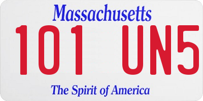 MA license plate 101UN5