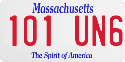 MA license plate 101UN6