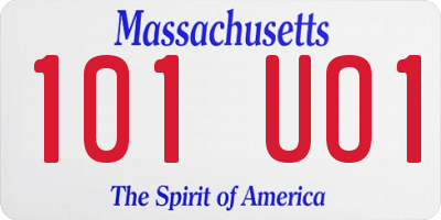 MA license plate 101UO1