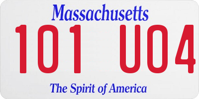 MA license plate 101UO4