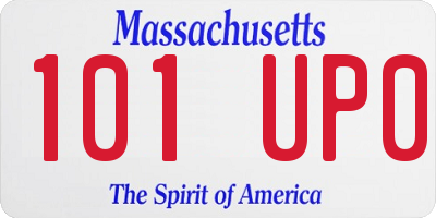 MA license plate 101UP0