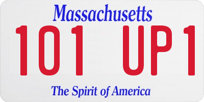 MA license plate 101UP1