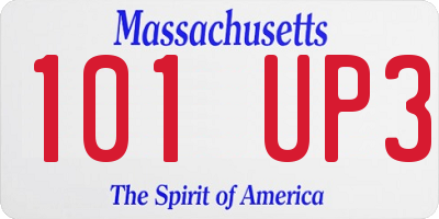 MA license plate 101UP3