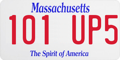 MA license plate 101UP5