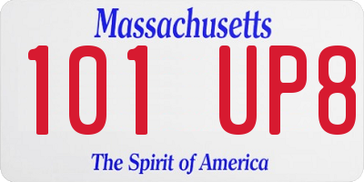 MA license plate 101UP8