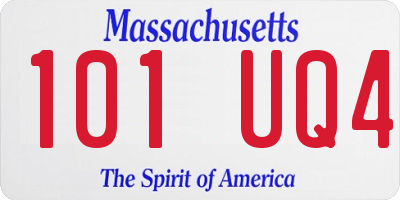 MA license plate 101UQ4