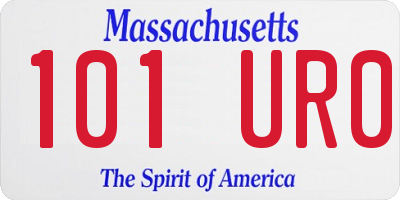 MA license plate 101UR0