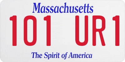 MA license plate 101UR1