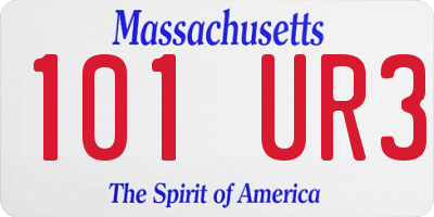 MA license plate 101UR3
