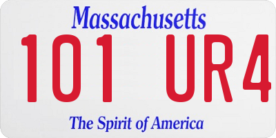 MA license plate 101UR4