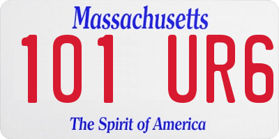MA license plate 101UR6