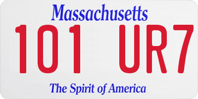 MA license plate 101UR7