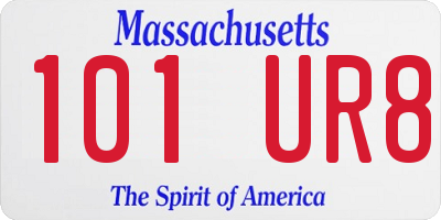MA license plate 101UR8