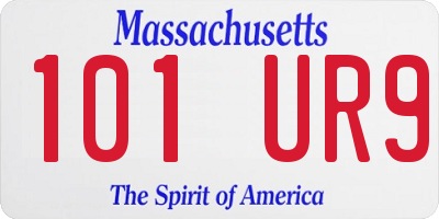 MA license plate 101UR9