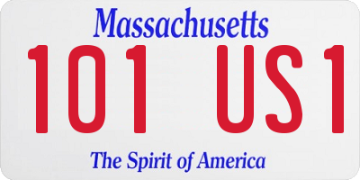MA license plate 101US1