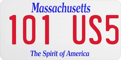 MA license plate 101US5