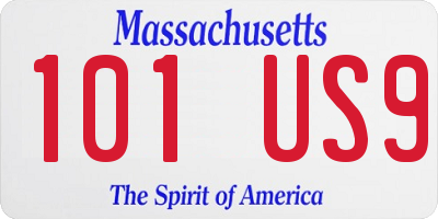 MA license plate 101US9