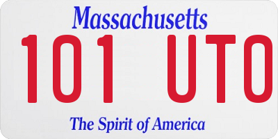 MA license plate 101UT0