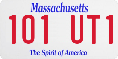 MA license plate 101UT1