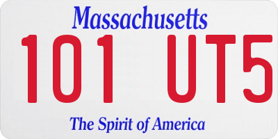 MA license plate 101UT5