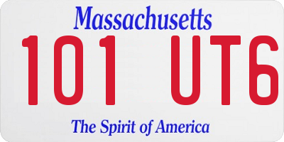 MA license plate 101UT6